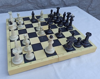 Old Chess Set, Vintage Ukraine Game, Old Chess Set Ukranian