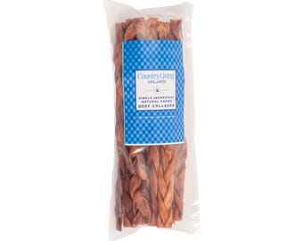 Country Living Braided Collagen Stick Dog Treats - 12" Thick (10-Pack)