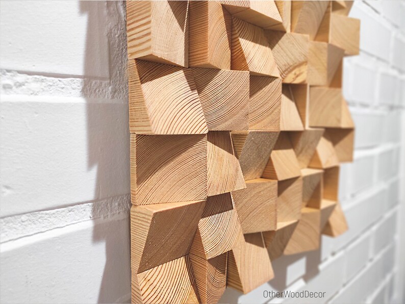 Wood Wall Art Wood Sound Diffuser Kitchen Wood Art Office Etsy