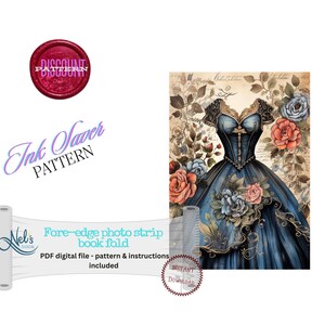 VINTAGE KLEID - Vorderkante Fotostreifen Buchfaltenmuster Nur - Ink Saver - Instant Download