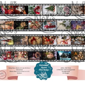 WEIHNACHTEN Fotofilmstreifen/druckbare Filmstreifen, Foto, Digital Collage Sheet, Ephemera, Journal, Scrapbooking, Instant download,