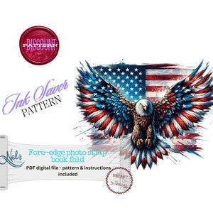 USA EAGLE - Fore-edge Photo strip book fold Pattern Only - INK Saver - Instant Download