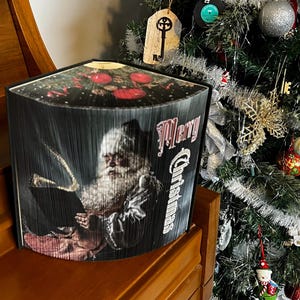 BUON NATALE BABBO NATALE + Mini Bonus - Piegatura 2 in 1 - Solo modello di piegatura del libro con striscia fotografica sul bordo anteriore - Download immediato