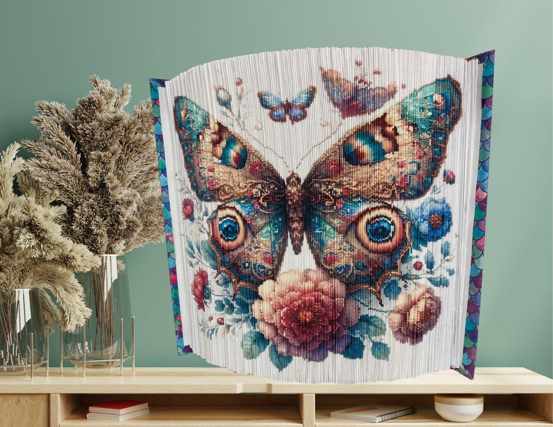 BUTTERFLY With FLOWERS + Mini Bonus - Fore-edge Photo Strip Book Fold ...