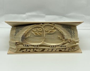 LOVE BIRDS - Folded Book Art PATTERN - Combination Cut & Fold - Instant Download