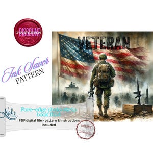 VETERAN - Fore-edge Photo strip book fold Pattern Only - INK Saver - Instant Download