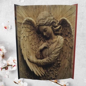 3D ANGEL + Mini Padrão Bônus - Somente Padrão de Dobra de Livro com Tira de Fotos na Borda Frontal - Download Instantâneo