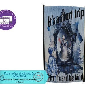 IT&#39;S A SHORT TRIP - Fore-edge Photo strip book fold Pattern Only - Instant Download
