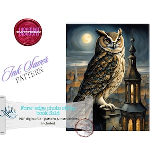EINE EULE - Vorderkante Fotostreifen Buchfalz Muster Nur - INK Saver - Instant Download
