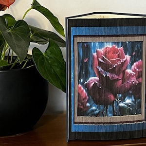 BELLISSIMA ROSA nella DOPPIA cornice + Mini Bonus - Solo modello di piega del libro con striscia fotografica sul bordo anteriore/3 strati/Download immediato - Modello Ink-Saver