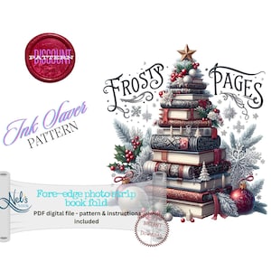 FROST WEIHNACHTSSEITEN - Vorderkante Fotostreifen nur Muster - Ink Saver - Instant Download