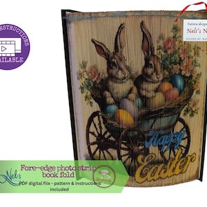EASTER BUNNIES - Fore-edge Photo strip book fold Pattern Only - Instant Download