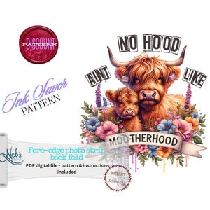 MOO-THERHOOD - Fore-edge Photo strip book fold Pattern Only - Instant Download