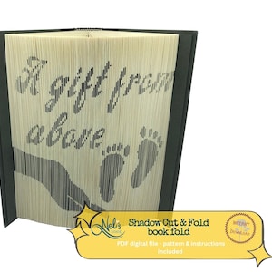 A GIFT From ABOVE - Folded Book Art Pattern -180 Shadow Cut & Fold - Instant Download