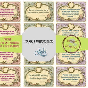 Druckbare Bibelvers Tags, Schrift Tags, digitale Tags, Ephemera, Journal, Printable Paper, Scrapbooking, Sofortiger Download