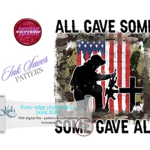 SOME GAVE ALL - Fore-edge Photo strip book fold Pattern Only - Ink Saver - Instant Download