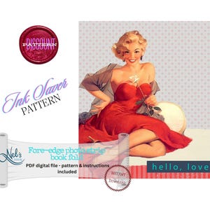 HELLO LOVE - Fore-edge Photo strip book fold Pattern Only - INK Saver - Instant Download