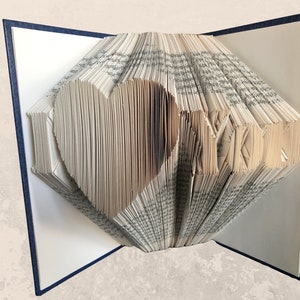 I Love You - Folded Book Art Pattern - Measure, Mark & Fold - Instant Download