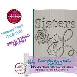 SISTERS - Table and Graph Style Pattern - Folded Book Art Pattern - Measure, Mark, Cut and Fold - Instant Download