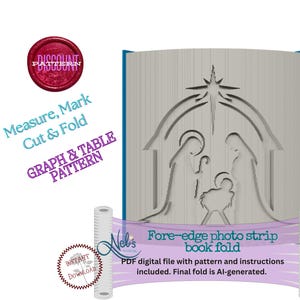 NATIVITY SCENE - Table and Graph Style Pattern - Folded Book Art Pattern - Measure, Mark, Cut and Fold - Instant Download
