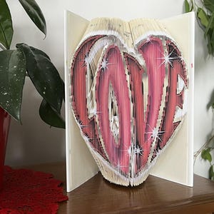 LOVE HEART + Mini Bonus Pattern - Fore-edge Photo strip book fold Pattern Only - Instant Download
