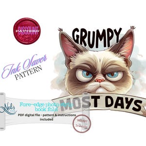 GRUMPY MOST DAYS - Vorderkante Fotostreifen nur Muster - Ink Saver - Instant Download