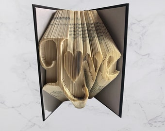 LOVE - Folded Book Art Pattern - Combi Mark & Fold - Instant Download