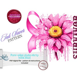 CANCER SURVIVOR - Vorderkante Fotostreifen nur Muster - INK Saver - Instant Download