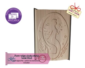 MERMAID - Folded Book Art PATTERN - 180 Shadow Cut & Fold - Instant Download