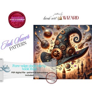STEAMPUNK WITCH HAT - Fore-edge Photo strip book fold Pattern Only - Ink Saver - Instant Download