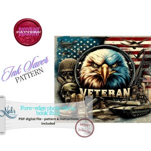 MEMORIAL DAY VETERAN - Fore-edge Photo strip book fold Pattern Only - Ink Saver - Instant Download