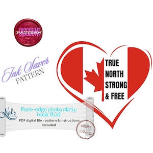 TRUE NORTH Strong and Free - Fore-edge Photo strip book fold Pattern Only - Ink Saver - Instant Download