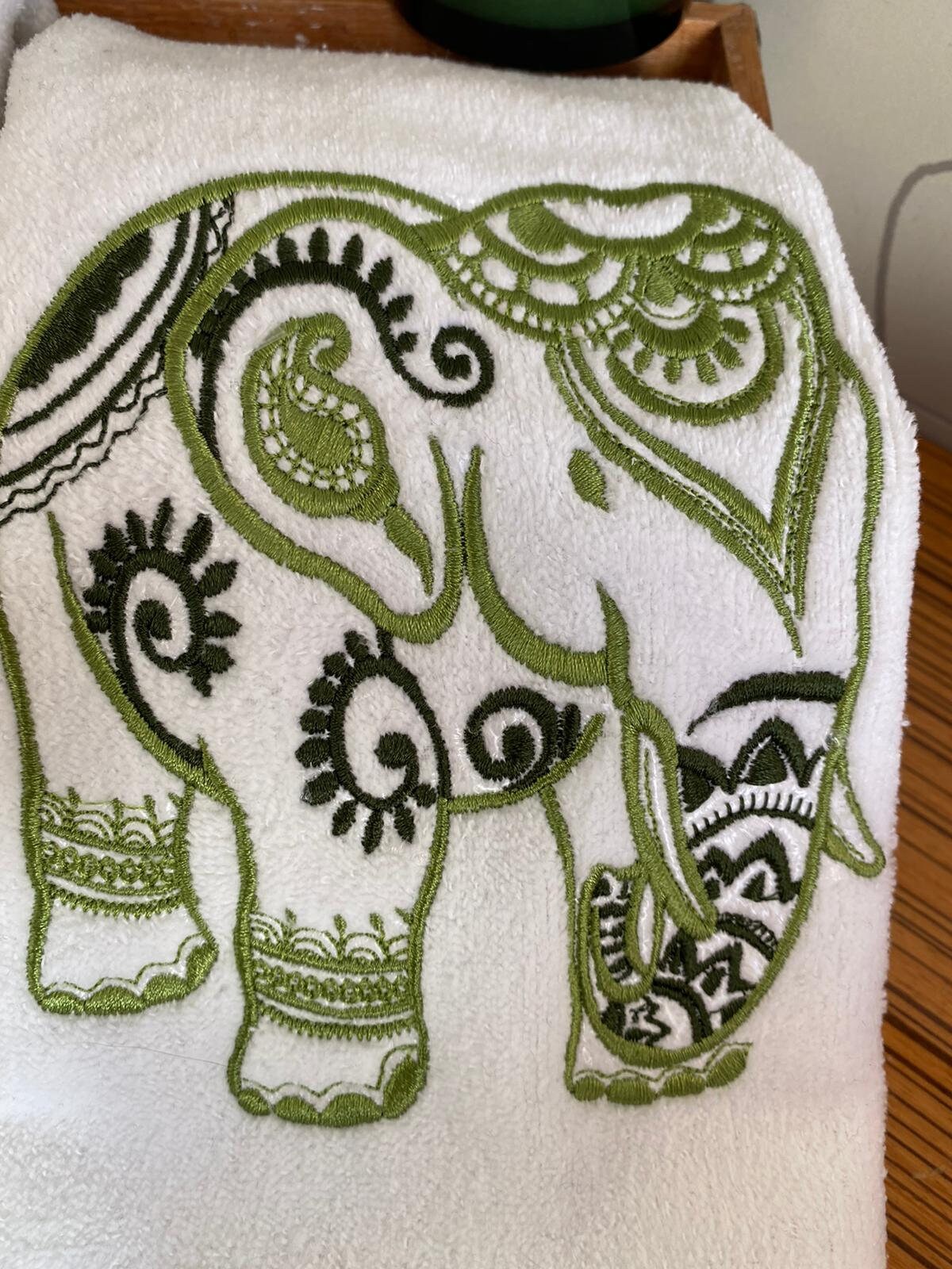 Set of 2 Beautiful Elephant Bathroom Hand Towels with Machine Etsy