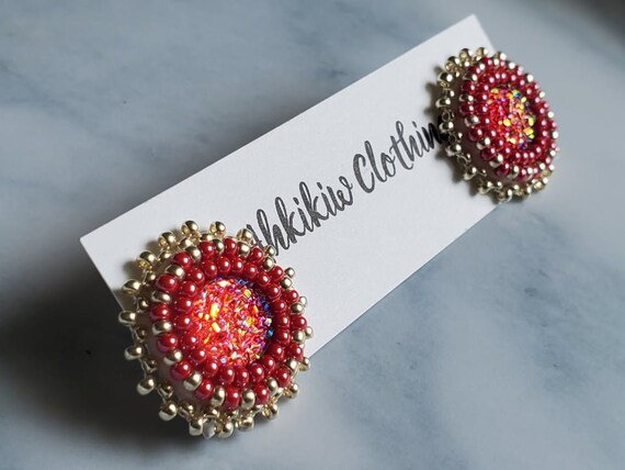 Native american beaded stud earrings clearance