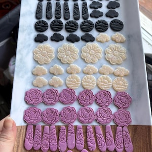 Ton Cabochons, Cabochons, Perlenketten, Perlenzubehör, Perlenmaterial, Indigen, Kunstwerk, Perlenarbeiten, Zubehör, Rosen, Blumen, Wolken, Flügel