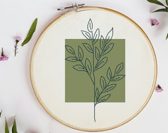 Gingko Modern Cross Stitch Pattern PDF Instant Download - Etsy