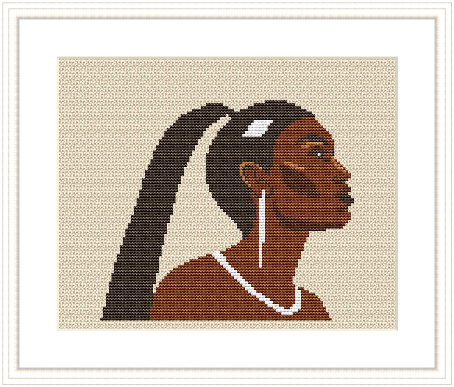 Black Girl Portrait Cross Stitch Pattern African American Etsy