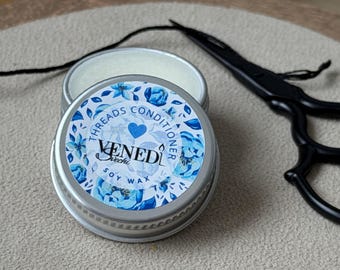 TRÅDVAX - Trådförbättrare - Trådglansförbättrare för broderi, korsstygn, nålsömnad eller sömnad tillverkad av sojavax (tenn: silver)