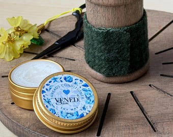 TRÅDVAX - Trådförbättrare - Trådglansförbättrare för broderi, korsstygn, nålsömnad eller sömnad tillverkad av sojavax (tenn: guld)