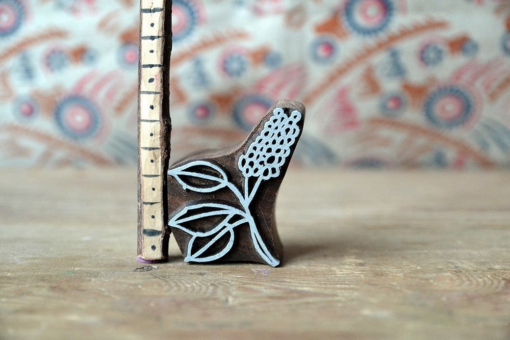 Flower Wooden Stamp For Block Printing. Pottery Textile Etsy