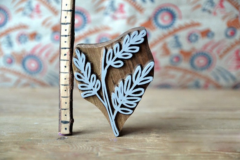 Cards Print Making Handmade Ethnic Crafts Leather Textile Leave Wooden Stamp For Block Printing Pottery Gift Idea.