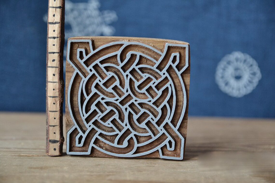 Celtic Knot Nordic Wooden Stamp For Block Printing. Pottery Etsy