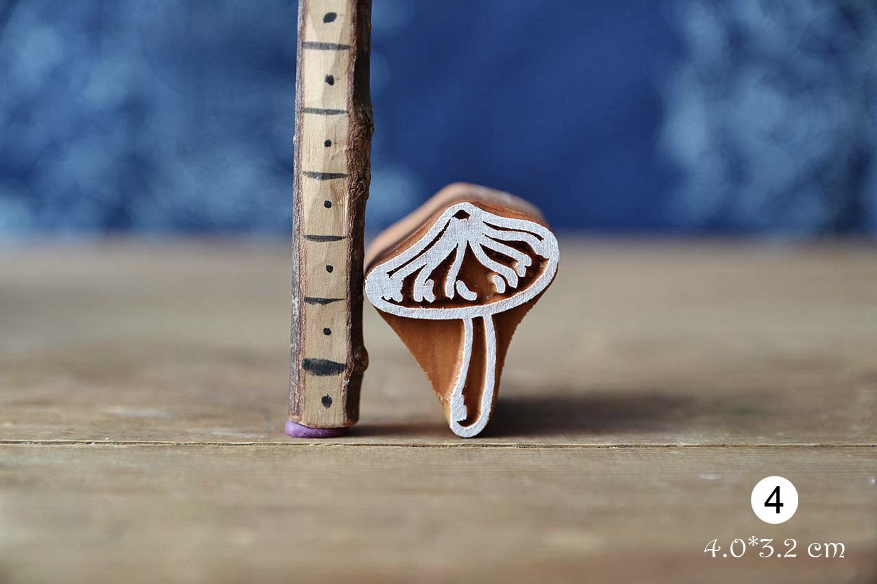 Mushroom Wooden Stamp For Block Printing. Pottery Textile Etsy