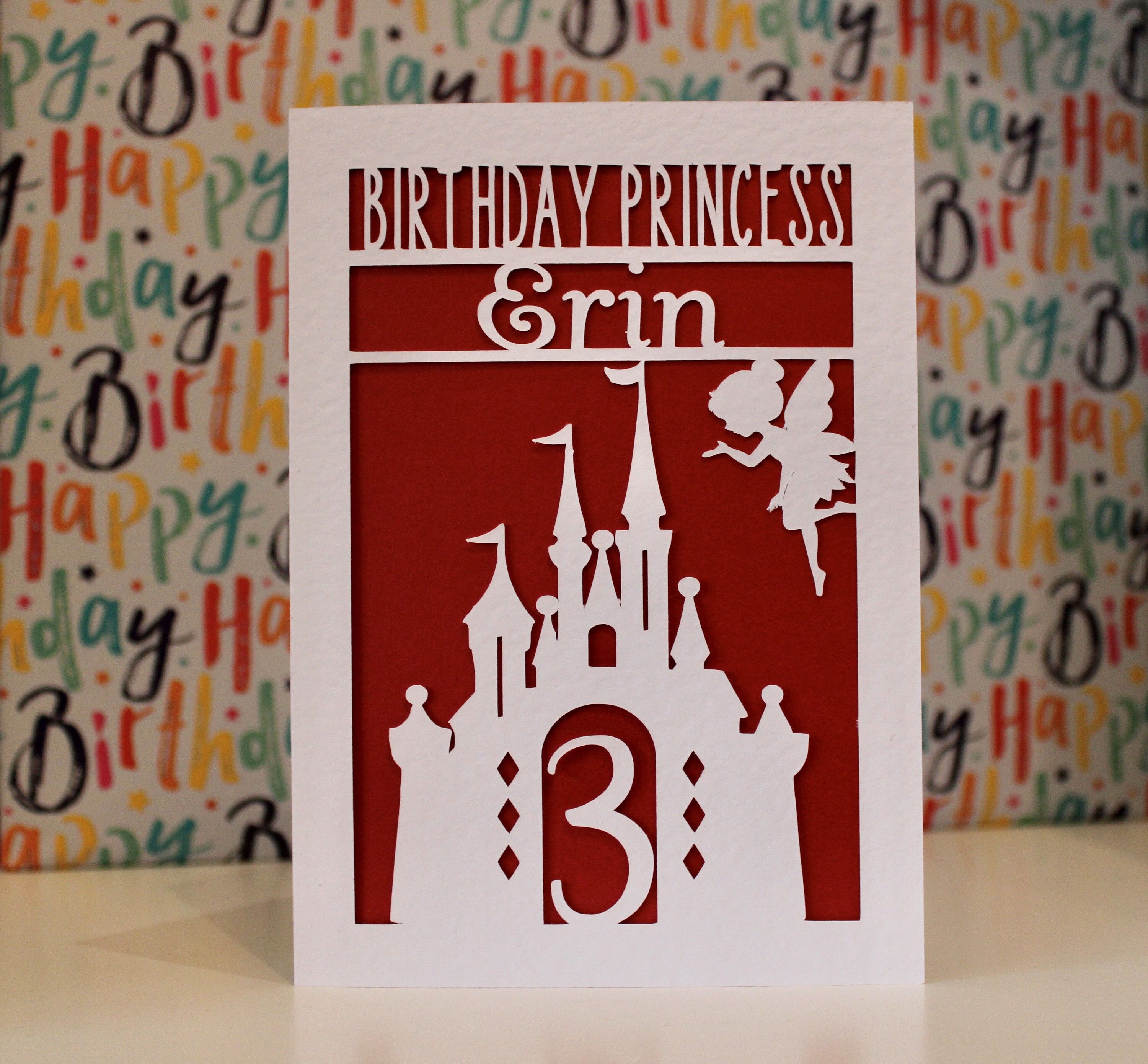 Personalised Princess Birthday Card Birthday Princess Card | Etsy