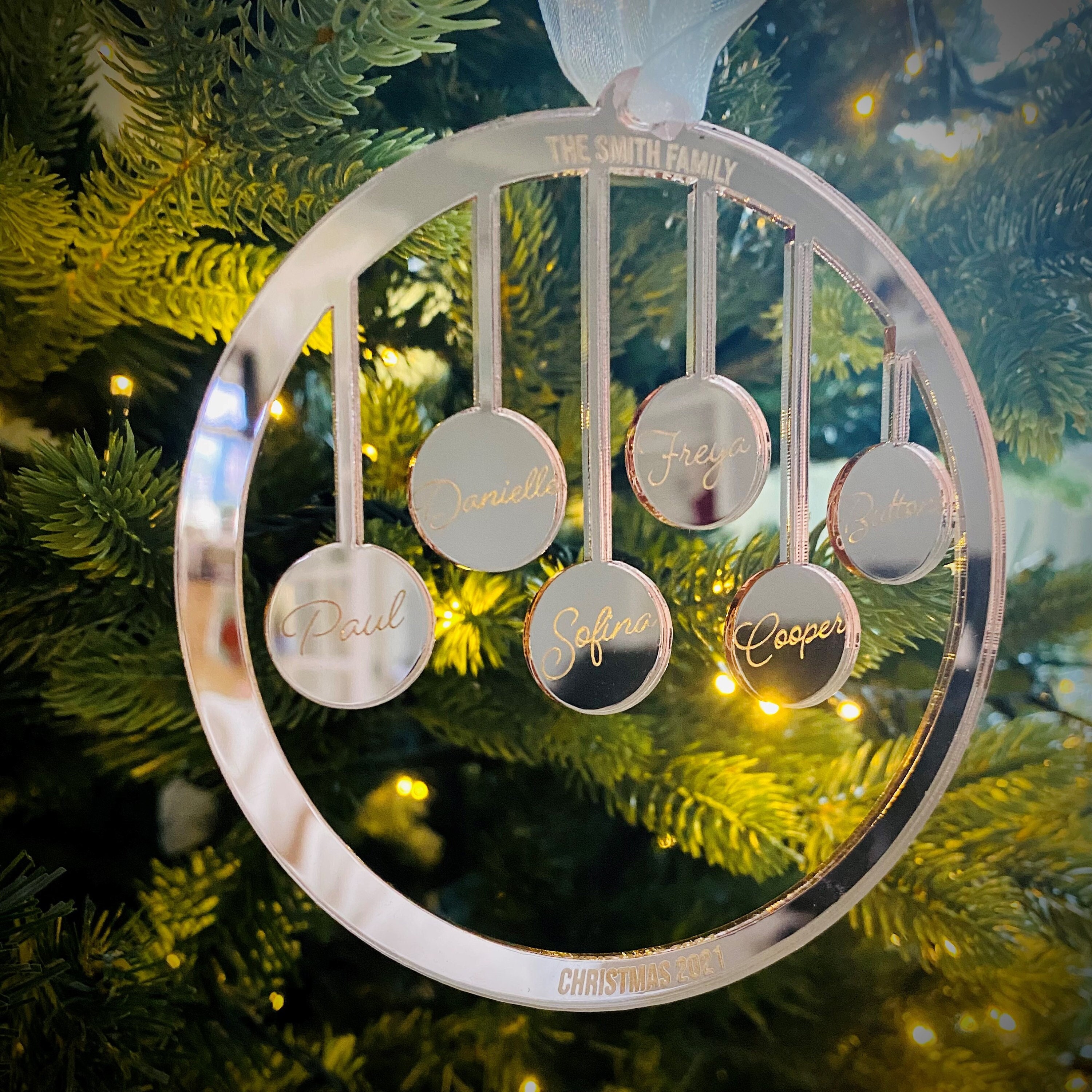 Personalized Family Of 4 2D Flat Acrylic Ornament, First