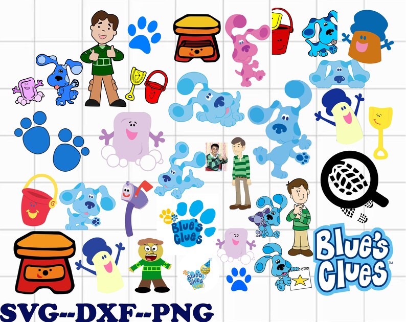 Download Blue's Clues bundle svg png dxf Blue's Clues svg | Etsy