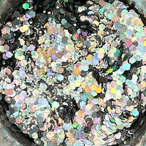 Irisierender grobstrick Silber Glitter Mix, Chunky Glitter für Slime, Nail Art, Craft Glitter Lieferungen, Silver Glitter