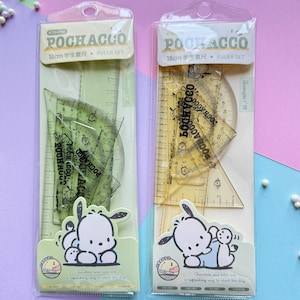 Conjunto de réguas Sanrio Kawaii Pochacco para escola, presente para meninos e meninas