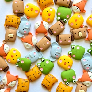 Cute Animals Cartoonish Flatbacks, Charms for Kids Craft, Slime , Decoden, Animal Flatback Resin  for DIY Hairpin Phone Embellishments 7PCS