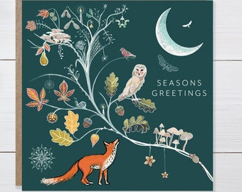 Woodland Christmas Card, Wellbeing Christmas Card, Nature Christmas, Cottagecore Christmas Card, Pack of Christmas cards,